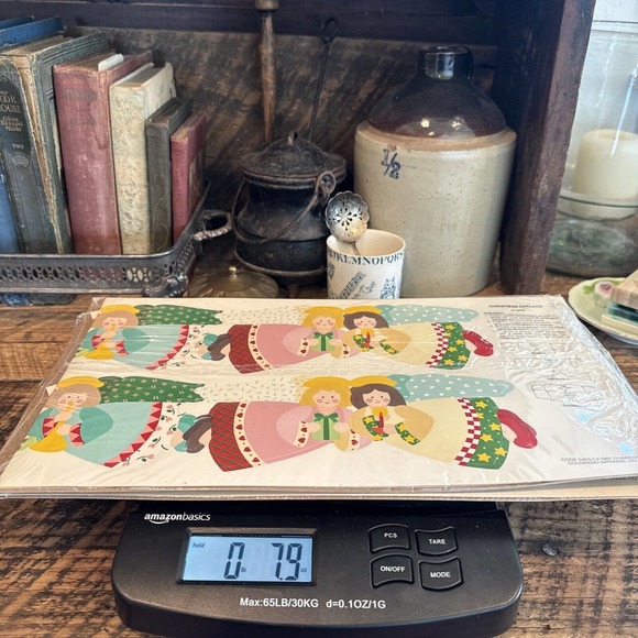 Vintage Paper Christmas Angels Garland Centerpiece 1987 USA Country Craft 80s - Picture 9 of 9